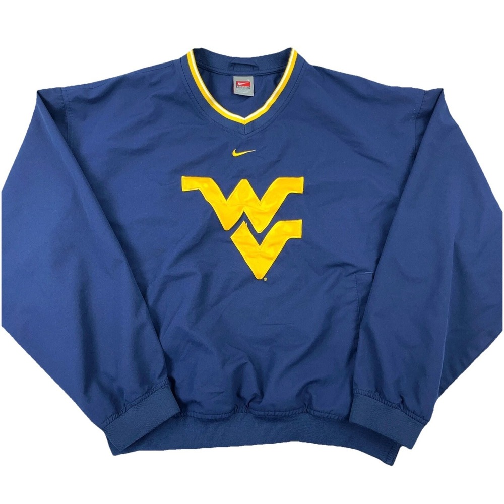 Vintage West Virginia Mountaineers Jacket Men Large Nike Center Swoosh WVU Wind